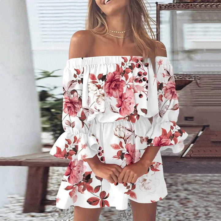 Zomerjurk met Bloemenprint en Uitlopende Mouwen – Mireille