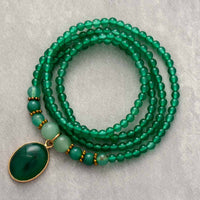 Vintage Groene Onyx Kalmerende Ketting - Elara