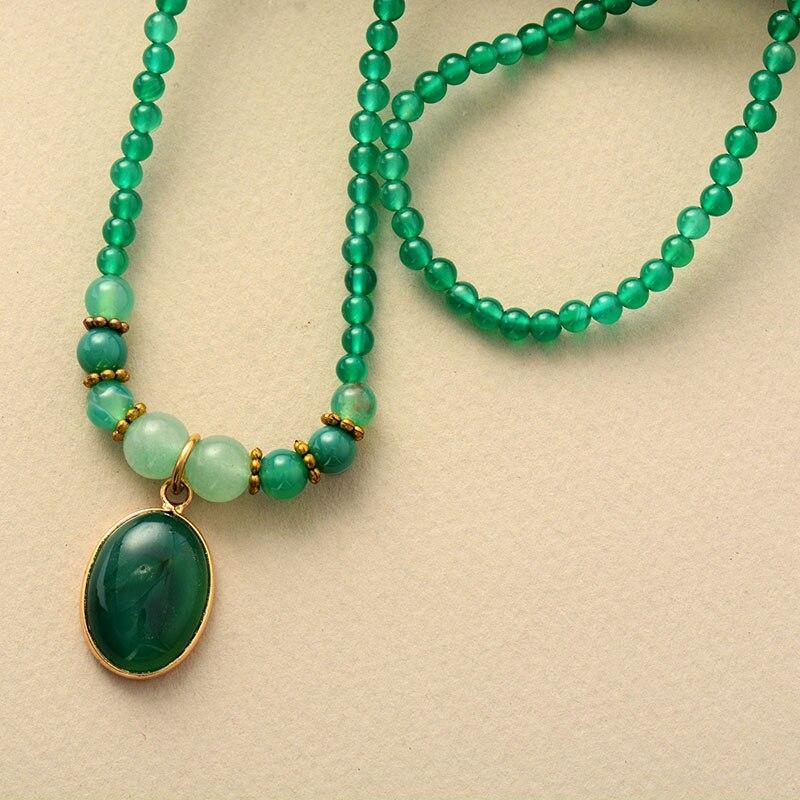 Vintage Groene Onyx Kalmerende Ketting - Elara