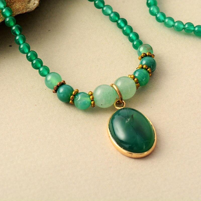 Vintage Groene Onyx Kalmerende Ketting - Elara