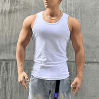 Mouwloos heren fitness T-shirt van ademend materiaal – Nico