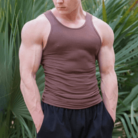 Mouwloos heren fitness T-shirt van ademend materiaal – Nico