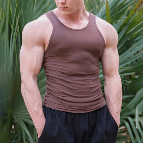 Mouwloos heren fitness T-shirt van ademend materiaal – Nico