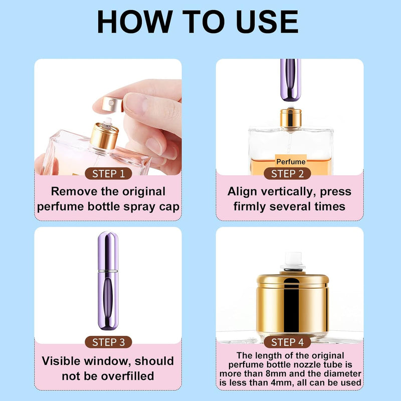 Mini Navulbare Parfum Atomiser Flesjes (5ml, 4 Pack)