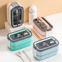 2-Laagse RVS Bento Lunchbox - MealMate
