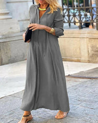 Herfst Maxi Jurk met Lange Mouwen – Amira