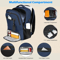 Waterdichte Laptop & Lunch Rugzak met USB Poort – Multi-Vak Reistas