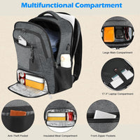 Waterdichte Laptop & Lunch Rugzak met USB Poort – Multi-Vak Reistas
