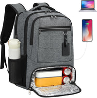 Waterdichte Laptop & Lunch Rugzak met USB Poort – Multi-Vak Reistas
