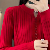 V-hals Trui met Knoopdetails voor Dames - Marit