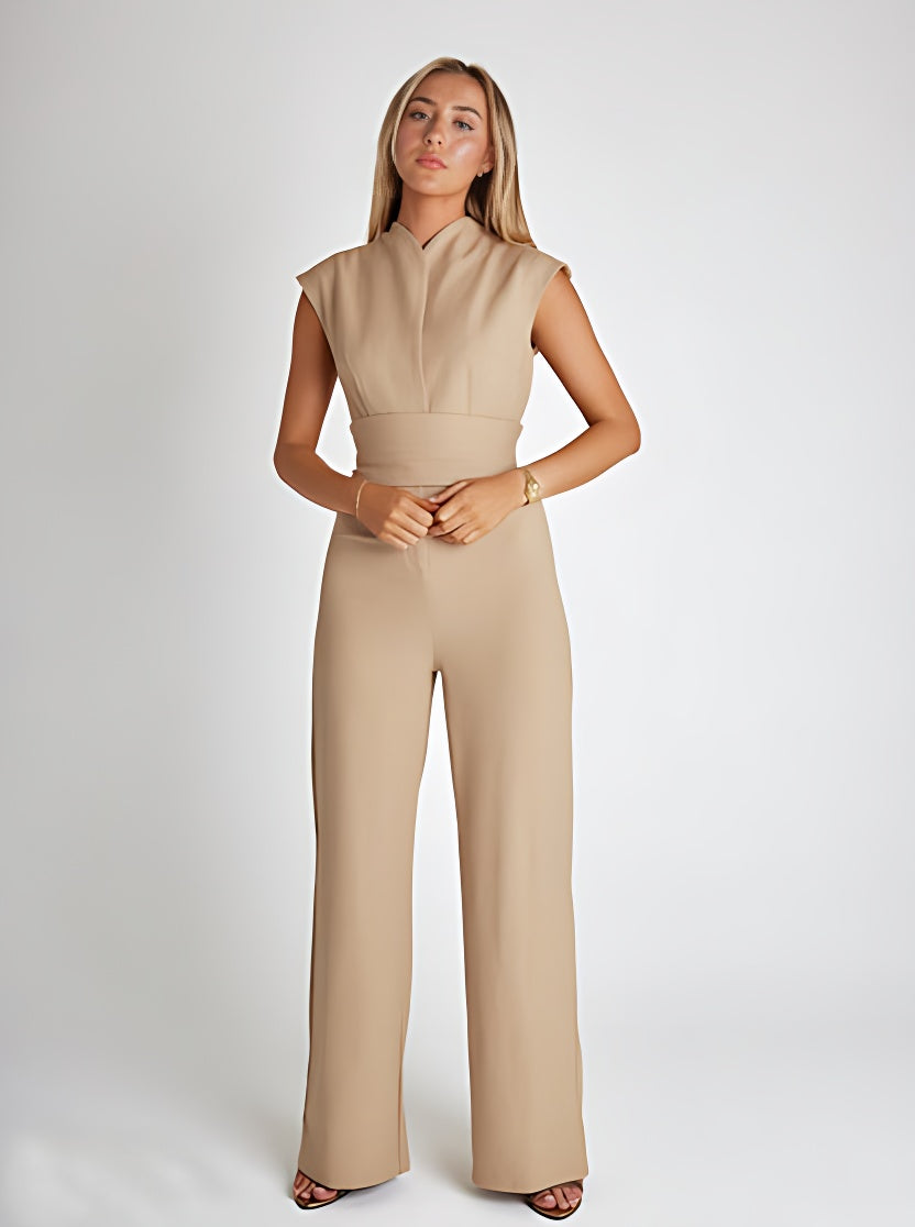 Luchtige Dames Jumpsuit met Wijde Pijpen en V-Hals – Maribel