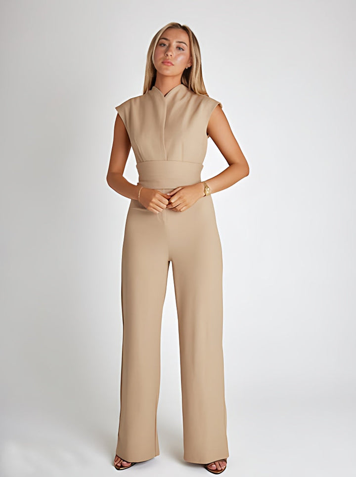 Luchtige Dames Jumpsuit met Wijde Pijpen en V-Hals – Maribel