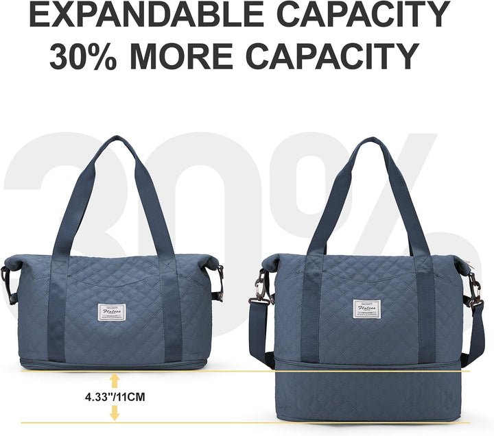 Uitbreidbare 35L–45L Waterdichte Reis Duffel Bag met Wet Pocket & Trolley Sleeve