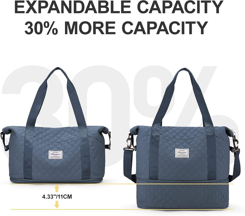 Uitbreidbare 35L–45L Waterdichte Reis Duffel Bag met Wet Pocket & Trolley Sleeve