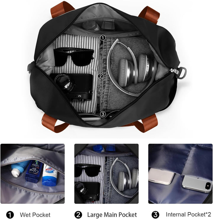 Uitbreidbare 35L–45L Waterdichte Reis Duffel Bag met Wet Pocket & Trolley Sleeve