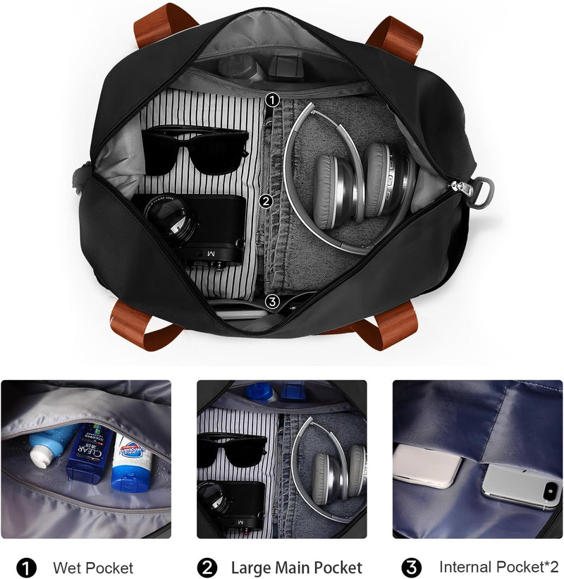 Uitbreidbare 35L–45L Waterdichte Reis Duffel Bag met Wet Pocket & Trolley Sleeve