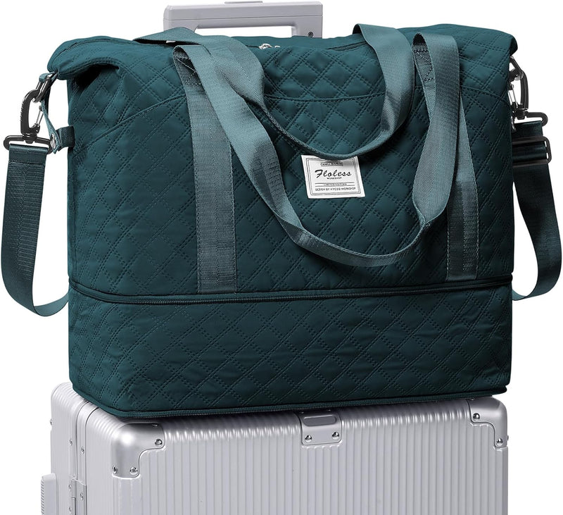 Uitbreidbare 35L–45L Waterdichte Reis Duffel Bag met Wet Pocket & Trolley Sleeve