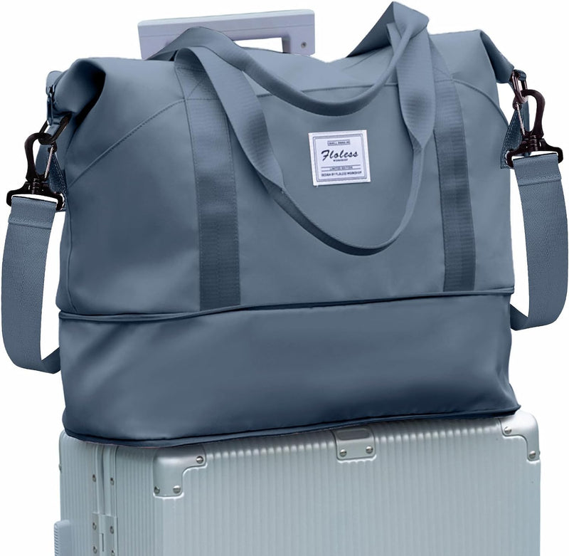 Uitbreidbare 35L–45L Waterdichte Reis Duffel Bag met Wet Pocket & Trolley Sleeve