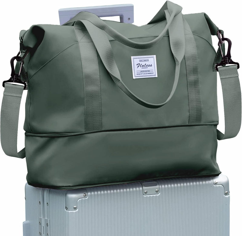 Uitbreidbare 35L–45L Waterdichte Reis Duffel Bag met Wet Pocket & Trolley Sleeve