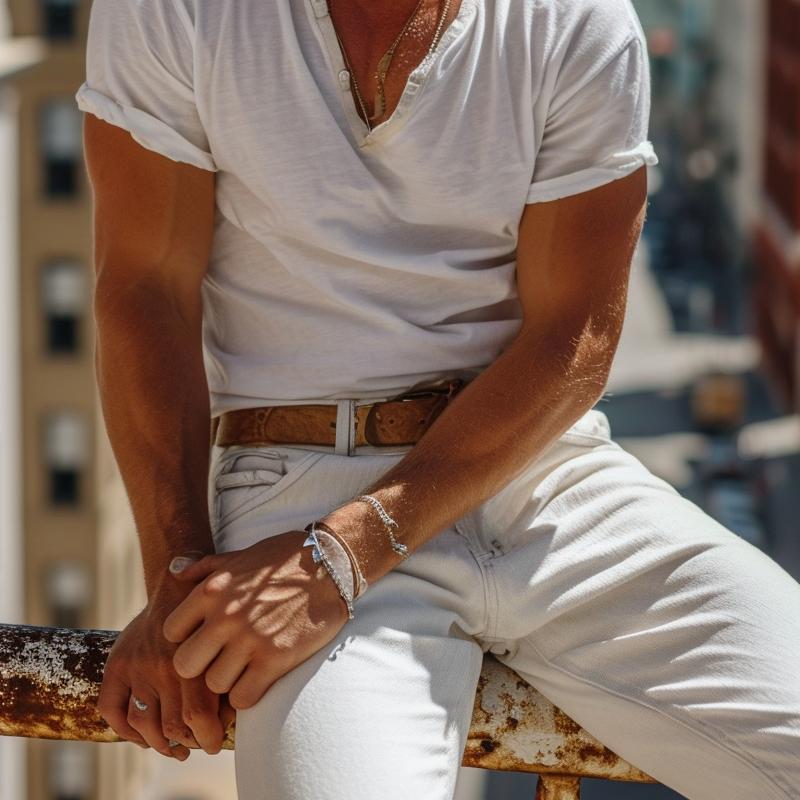 Casual Henley Kraag Henley T-shirt met Korte Mouwen – Nico