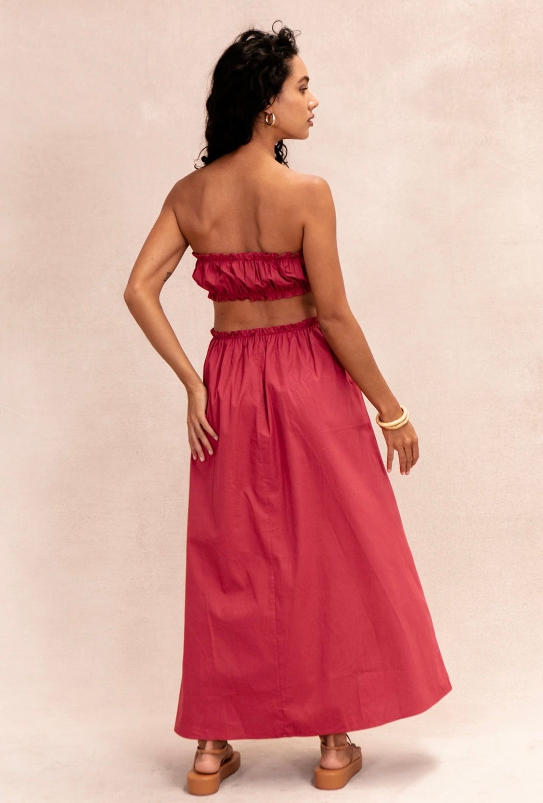 Roze Mouwloze Bohemian Chic Jurk met Losse Pasvorm – Elira