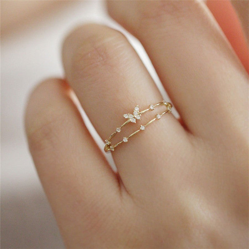 Luxe Vlinder-Ring met Sprankelende Zirkonia - Aurielle