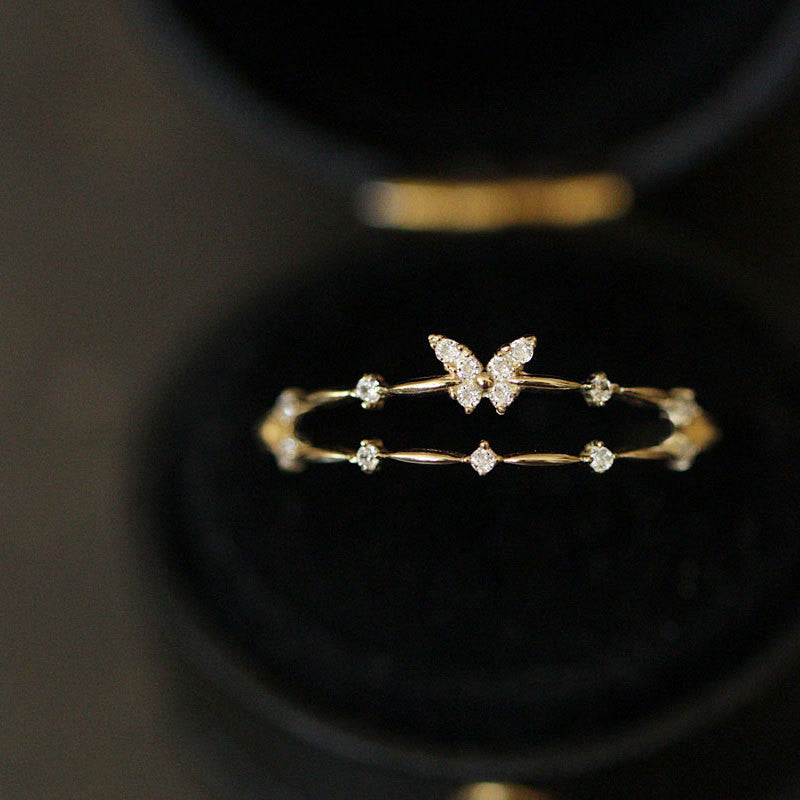 Luxe Vlinder-Ring met Sprankelende Zirkonia - Aurielle