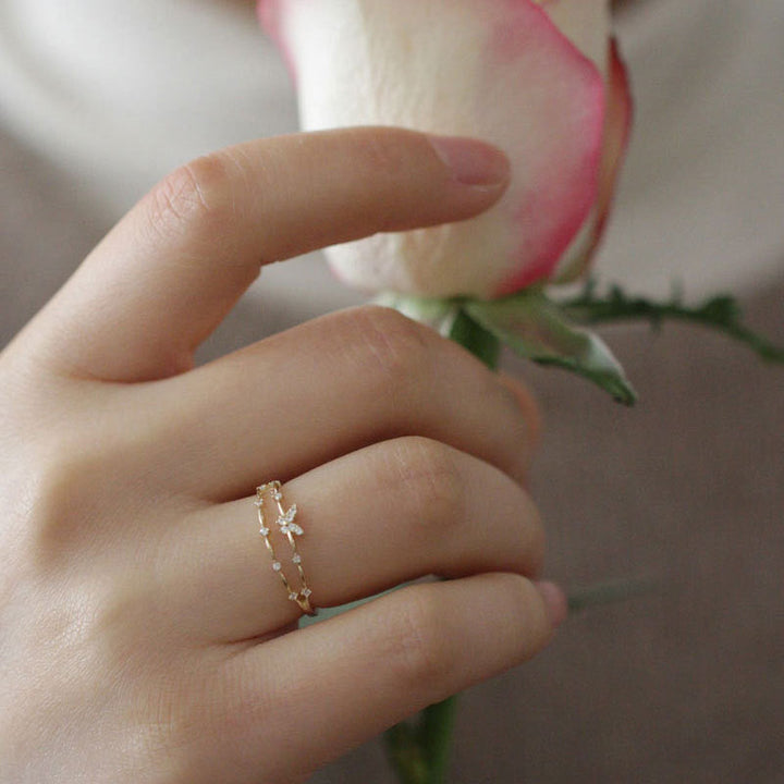 Luxe Vlinder-Ring met Sprankelende Zirkonia - Aurielle