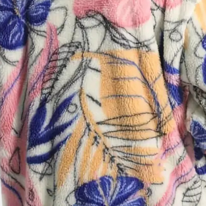 Warme Damesjas met Capuchon en Bloemenprint - Elira