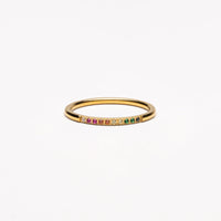 Gouden Ring met Gekleurde Steentjes - Solene