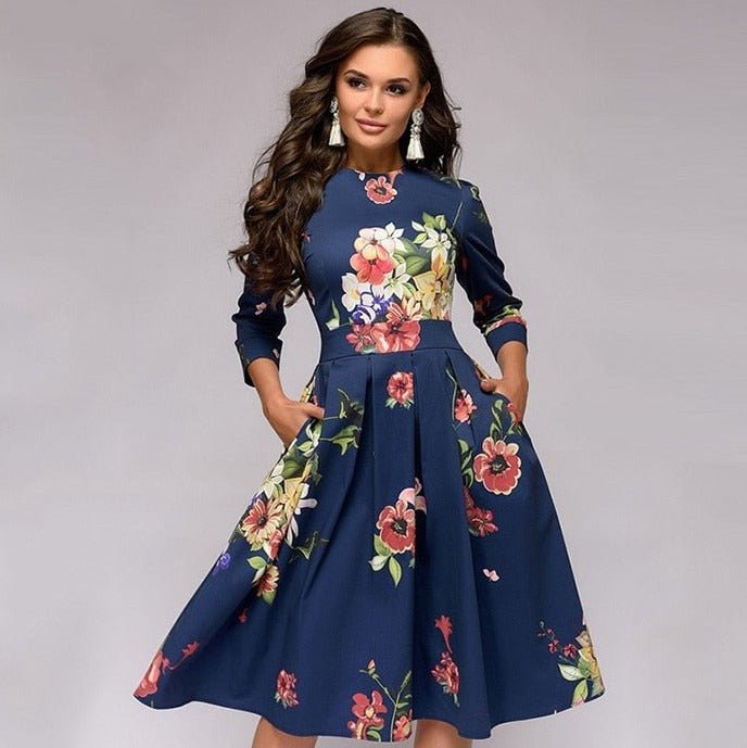 Retro Jurk met Bloemenprint – Florina