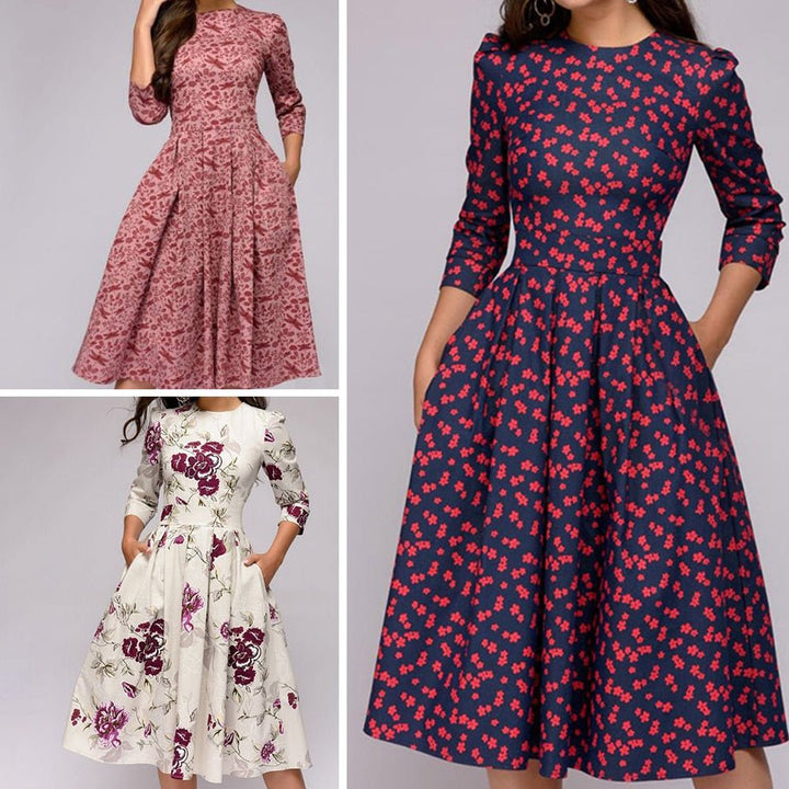 Retro Jurk met Bloemenprint – Florina