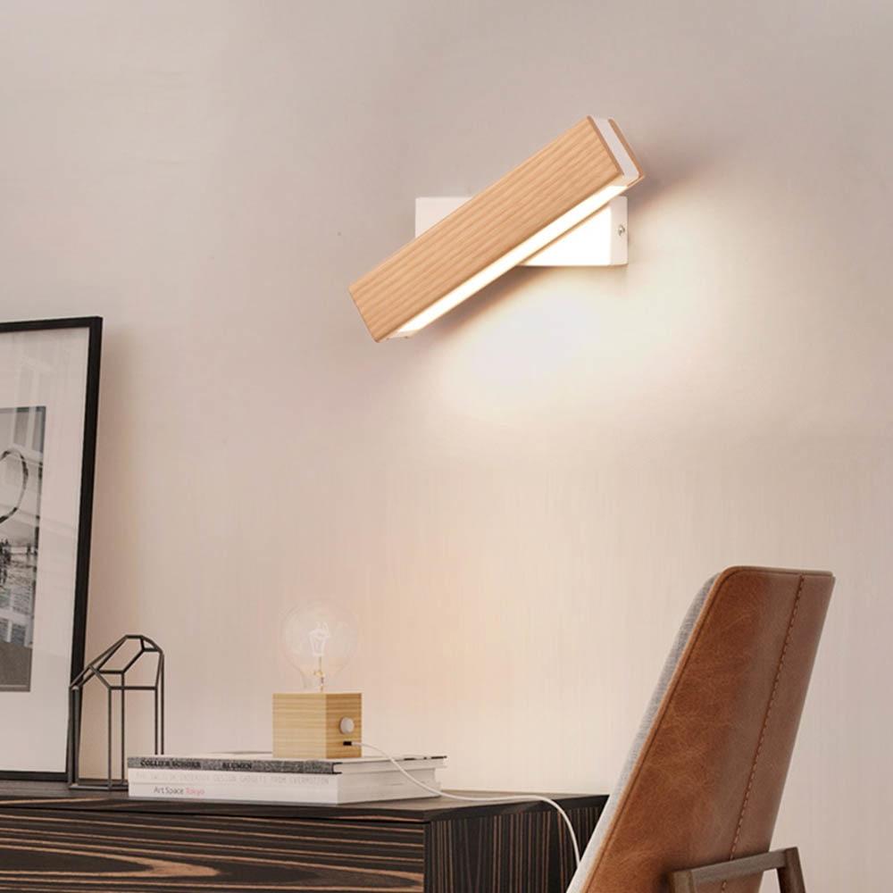 Houten LED-Wandlamp met Draaifunctie - Twilight Pivot