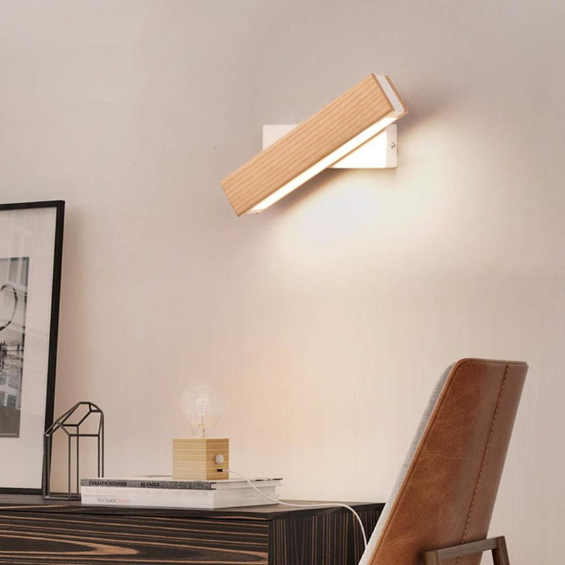 Houten LED-Wandlamp met Draaifunctie - Twilight Pivot