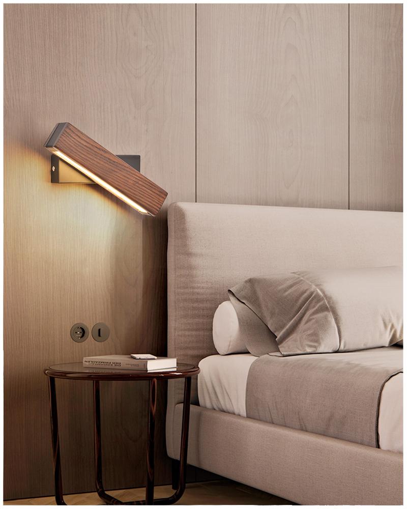 Houten LED-Wandlamp met Draaifunctie - Twilight Pivot