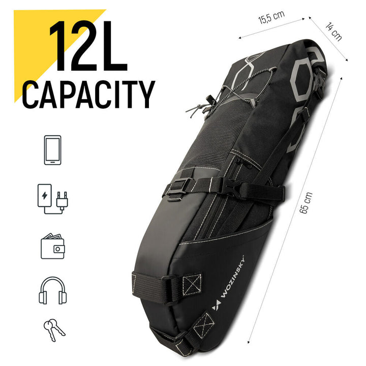 Wodoodporna torba na siodełko rowerowe o dużej pojemności - AquaTrail