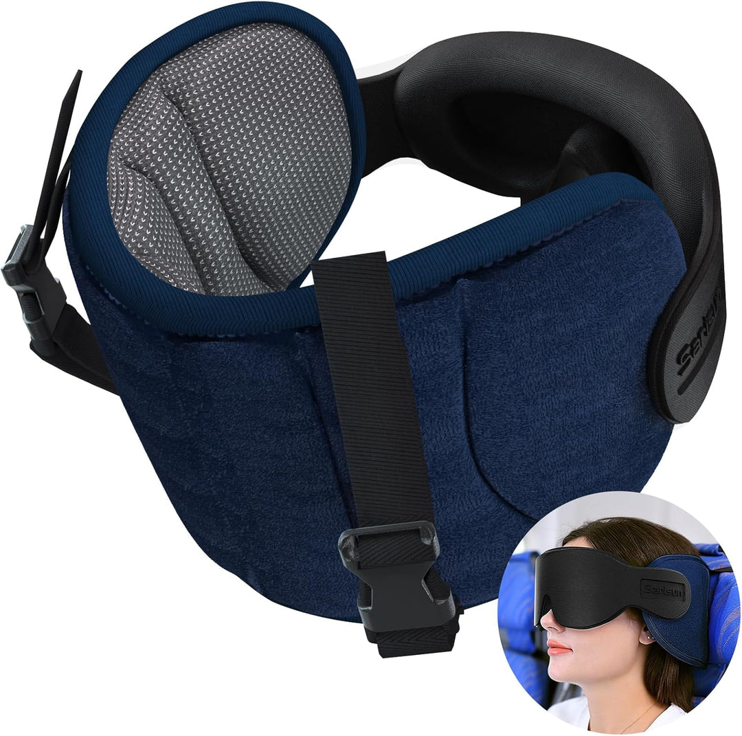 360° Reiskussen met Oogmasker en Hoofdsteunriem
