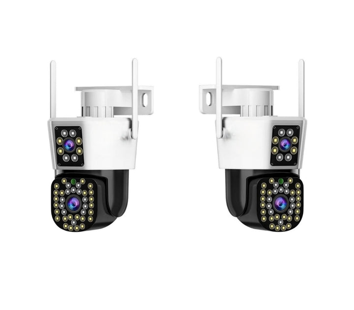 Set van 2 Beveiligingscamera’s met Dubbele Lens – DualGuard Max 2-Pack