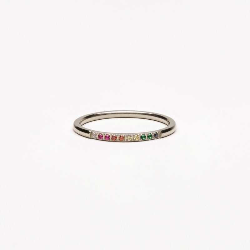 Gouden Ring met Gekleurde Steentjes - Solene