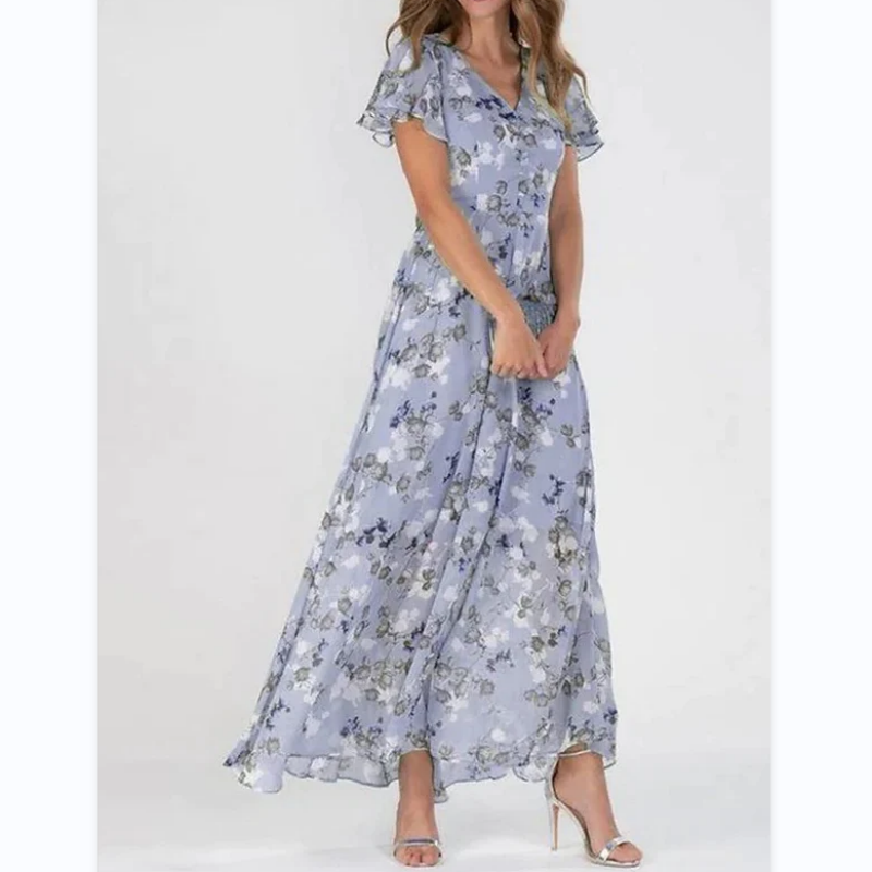 Vlindermouwen Maxi-jurk met Bloemenprint - Miranda