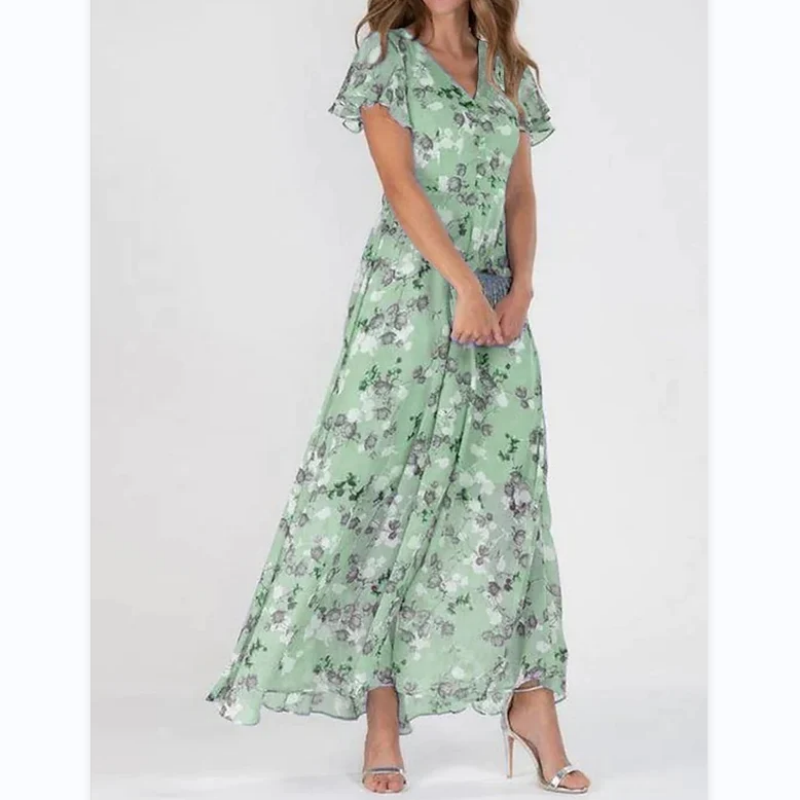 Vlindermouwen Maxi-jurk met Bloemenprint - Miranda