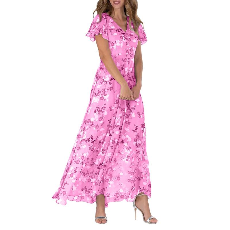 Vlindermouwen Maxi-jurk met Bloemenprint - Miranda