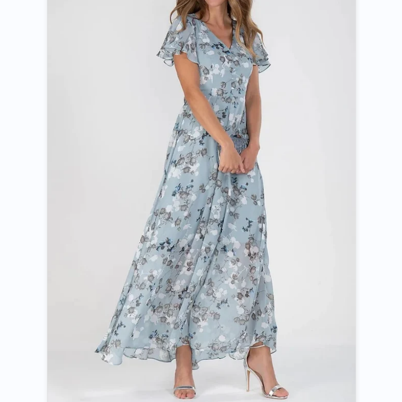 Vlindermouwen Maxi-jurk met Bloemenprint - Miranda