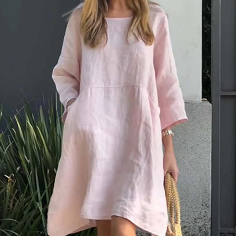 Luchtige Zomerjurk met Losse Pasvorm en Praktische Zak – Malia