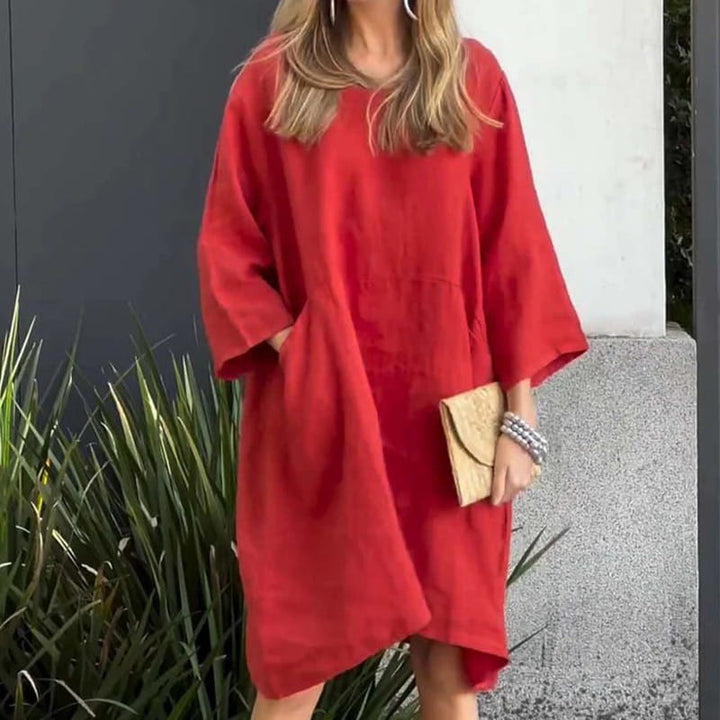 Luchtige Zomerjurk met Losse Pasvorm en Praktische Zak – Malia