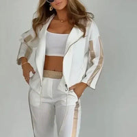 Gestreept Dames Trainingspak met Capuchon en Tailleband – Cosima