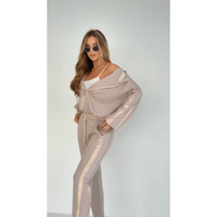 Gestreept Dames Trainingspak met Capuchon en Tailleband – Cosima