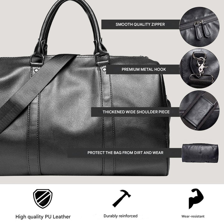 Grote Capaciteit Leren Reistas – Lichtgewicht & Duurzame Handbagage