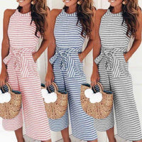 Luchtige & Stijlvolle Dames Jumpsuit met Tailleband en Strepen – Nayla