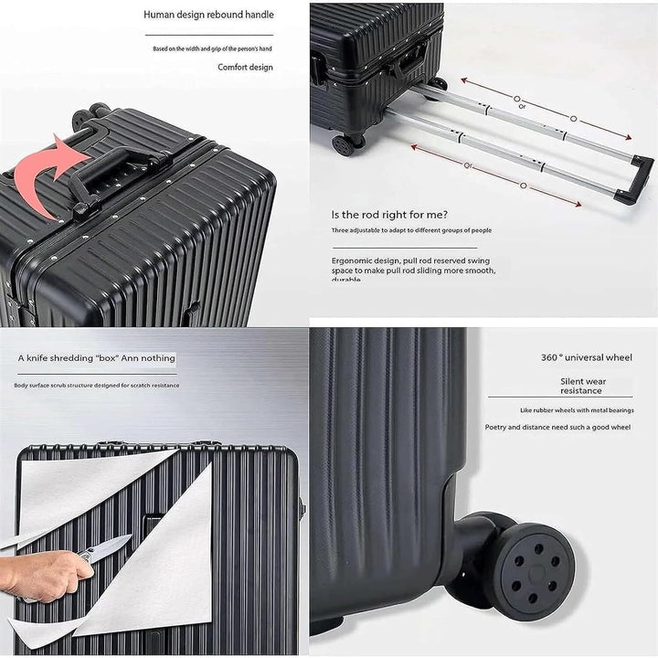 Hard Shell Handbagage Koffer met Breed Handvat en Aluminium Frame